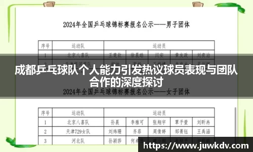 成都乒乓球队个人能力引发热议球员表现与团队合作的深度探讨